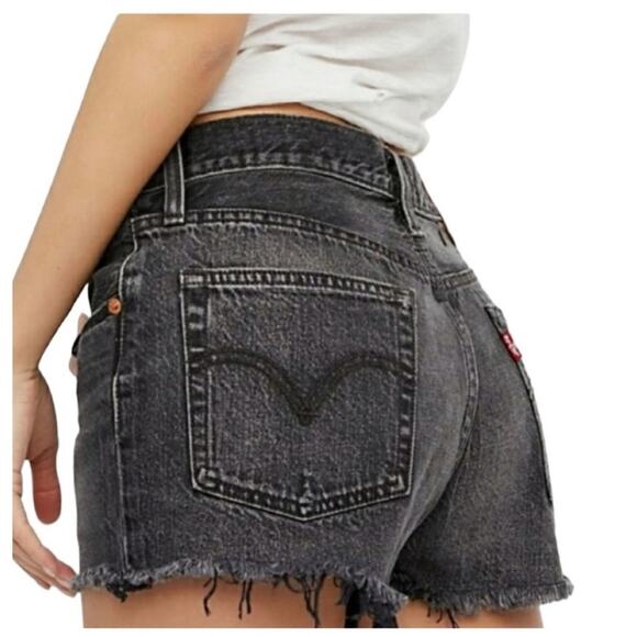 Levi's Pants - Levi’s 501 High Rise Denim Cut Off Shorts 30 Faded Black